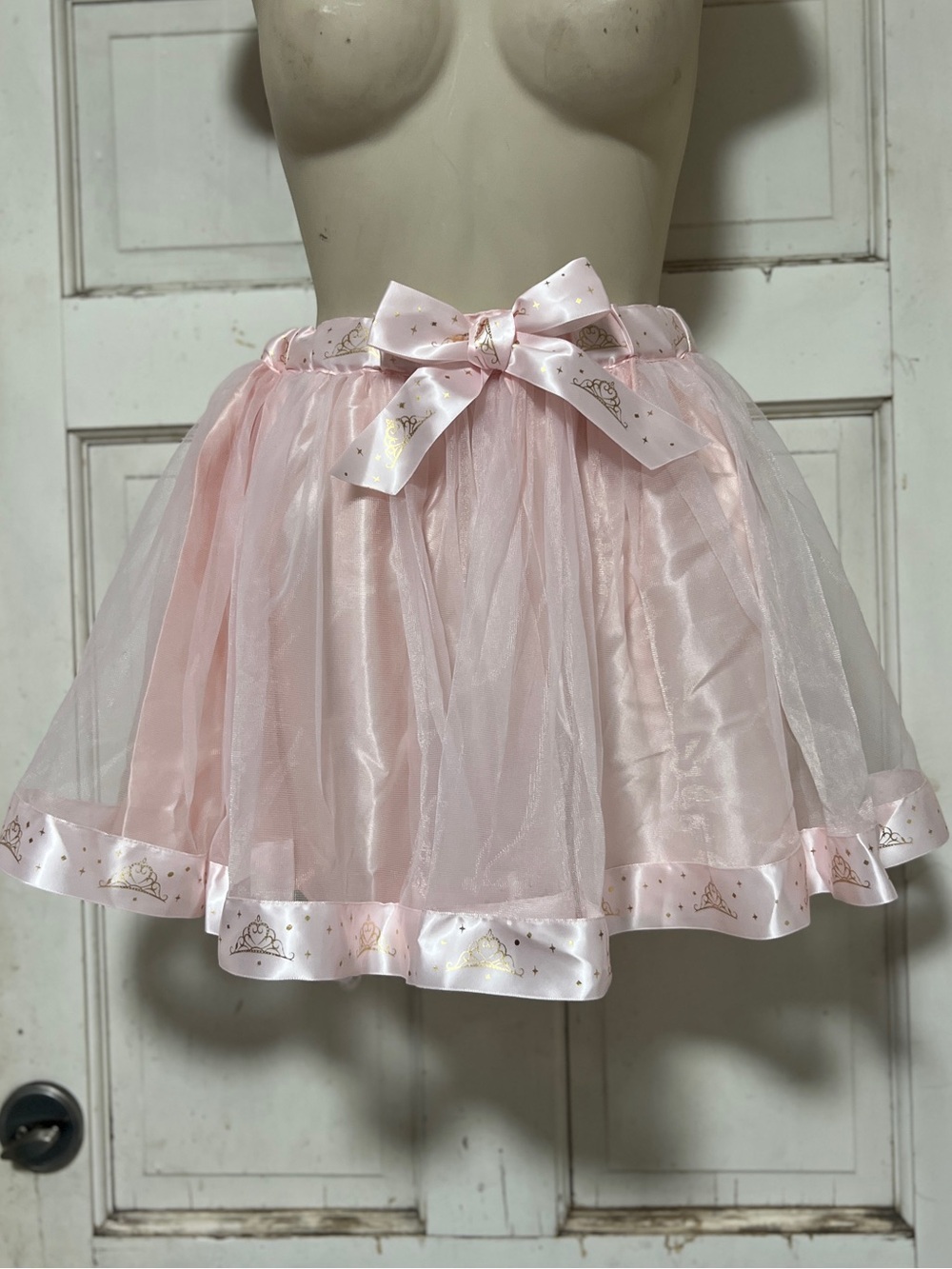 Disney Pale Pink Tulle Circle Skirt with Bow Trim